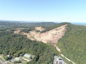 Topography during the construction of a photovoltaic park in Kurayoshi, Japan - PROESZA JAPAN